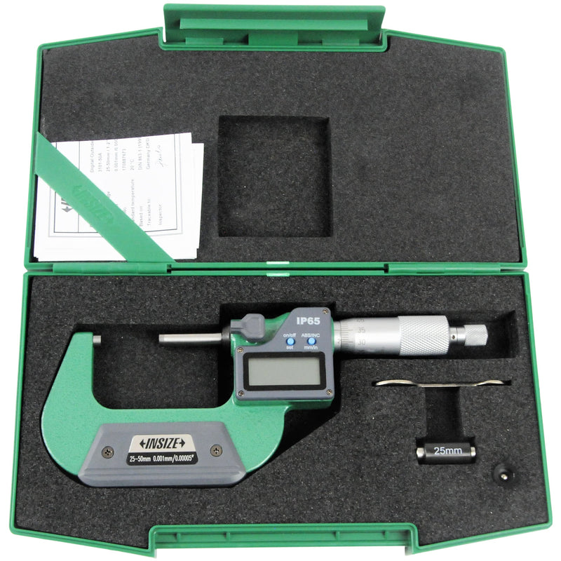 DIGITAL OUTSIDE MICROMETER - INSIZE 3101-50A 25-50mm / 1-2"