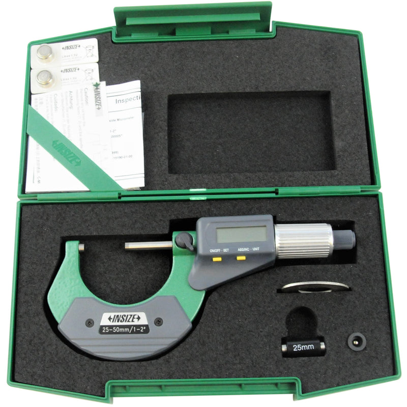 DIGITAL OUTSIDE MICROMETER - Insize 3109-50A 25-50mm / 1-2"