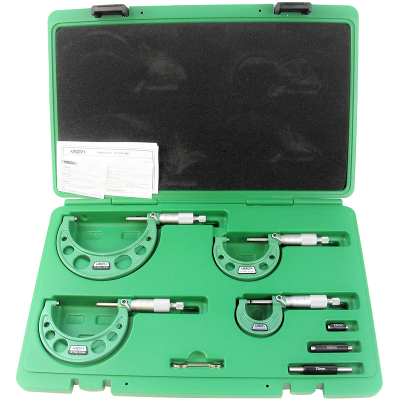 OUTSIDE MICROMETER SET | 0 - 100mm x 0.01mm | INSIZE 3203-1004A