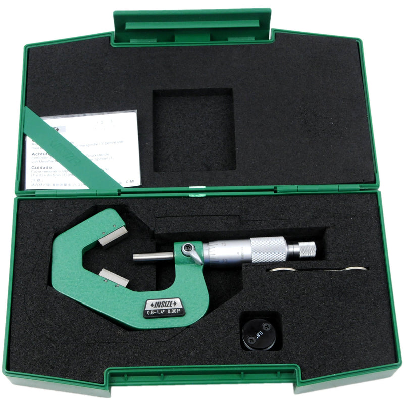 V SHAPE ANVIL MICROMETER - INSIZE 3290-143 0.8-1.4"