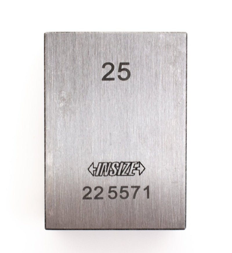 Insize 4101-A25 gauge block with a 25mm length, perfect for calibrating measuring instruments.