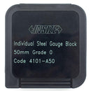 Plastic box containing the Insize 50mm 4101-A50 gauge block, designed for safe storage and easy handling.