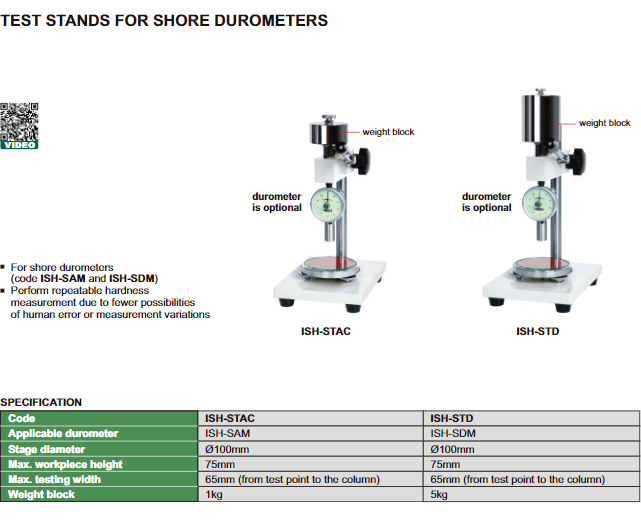 TESTING STAND FOR SHORE DUROMETER - ISH-STD