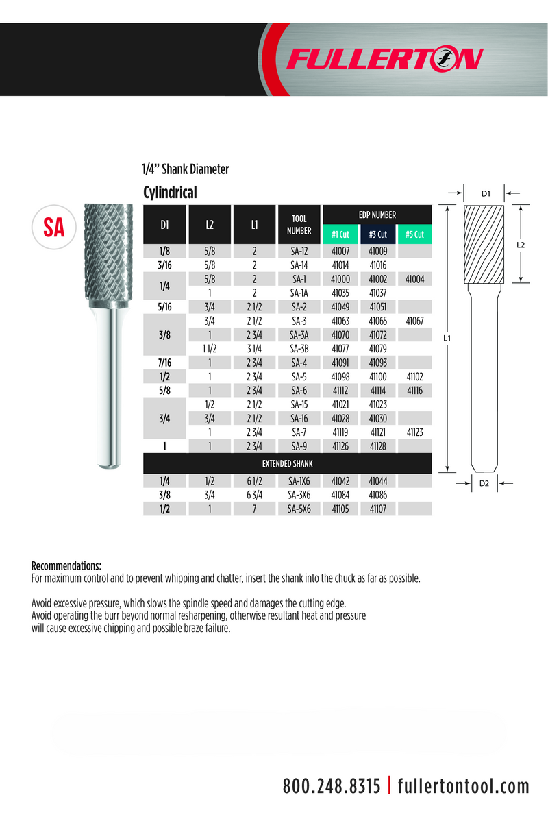 Fullerton SA9 Information/Catalogue Sheet