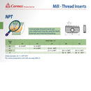 CARMEX PRECISION TOOLS LTD Carmex External/Internal NPT Threadmill Insert 40mm/ 11.5 TPI