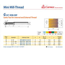 CARMEX PRECISION TOOLS LTD Carmex Mini Mill Thread Solid Carbide 14 W / 37mm depth