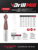 FULLERTON TOOL COMPANY 1215 2 Flute Drill Mill 3/8" x 90DEG