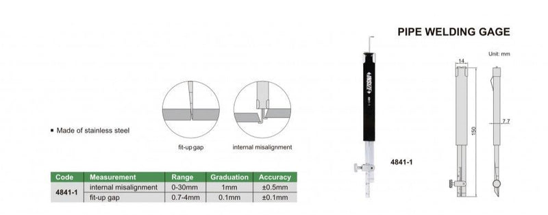 PIPE WELDING GAUGE - INSIZE 4841-1