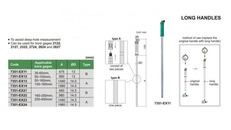 LONG HANDLE - INSIZE 7351-Ex11 473mm