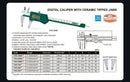 INSIZE CERAMIC JAW DIGITAL CALIPER - INSIZE 1193-200 0-200mm / 0-8"