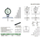 INSIZE DIAL DEPTH GAUGE | 0 - 300mm x 0.01mm | INSIZE 2342-201
