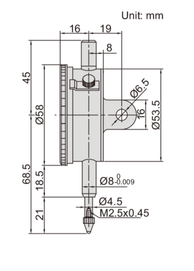Comparateur Insize 2308-10 FA – 10 Mm / 0,01 Mm – Plat – Neuf (sans Boîte)