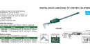 INSIZE DIG BACK JAW/CENT CALIPER 02"-8" - 1524-200