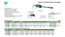 INSIZE DIGITAL NECK CALIPER - INSIZE 1187-150A 0-150mm / 0-6"