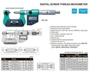 INSIZE DIGITAL SCREW THREAD MICROMETER - INSIZE 3581-75A 50-75mm / 2-3"