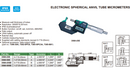 INSIZE DIGITAL SPHERICAL ANVIL TUBE MICROMETER 1-2" - 3560-50SE