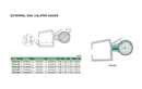 INSIZE EXTERNAL DIAL CALIPER GAUGE | 0 - 20mm x 0.1mm | INSIZE 2333-201