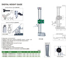 DIGITAL HEIGHT GAUGE - INSIZE 1151-450 0-450mm / 0-18"