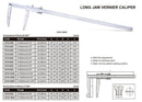 LONG JAW VERNIER CALIPER - INSIZE 1215-532 0-500mm / 0-20"