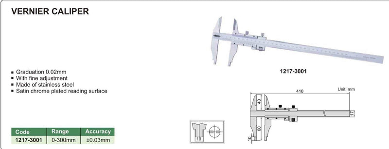 VERNIER CALIPER - INSIZE 1217-3001 0-300mm