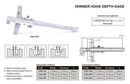 VERNIER HOOK DEPTH GAUGE - INSIZE 1248-2001 0-200mm