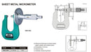 SHEET METAL MICROMETER - INSIZE 3263-06 0-0.6"