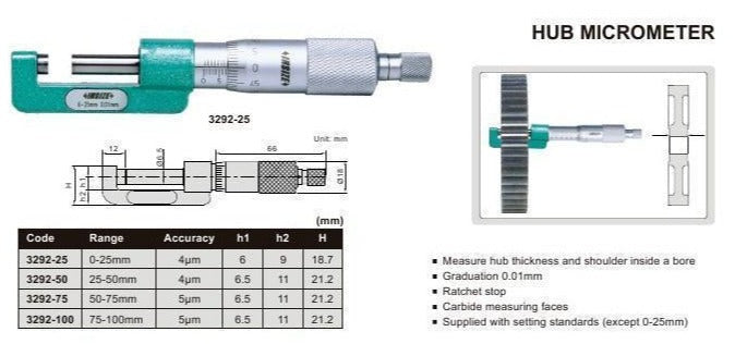 HUB MICROMETER - INSIZE 3292-2 1-2"