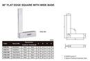 90 DEGREE FLAT EDGE SQUARE - INSIZE 4792-150 150X100mm