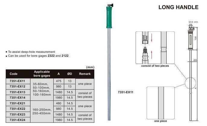 LONG HANDLE - INSIZE 7351-Ex12 980mm