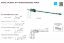 INSIZE INTERCHANGEABLE POINT DIGITAL CALIPER - INSIZE 1124-300A 0-300mm / 0-12"