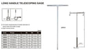 INSIZE LONG HANDLE TELESCOPIC GAUGE - INSIZE 4209-6 90-150mm