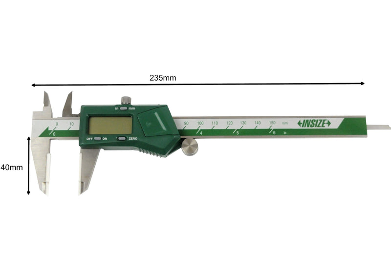 CERAMIC JAW DIGITAL CALIPER | 0 - 150mm x 0.01mm | INSIZE 1193-150