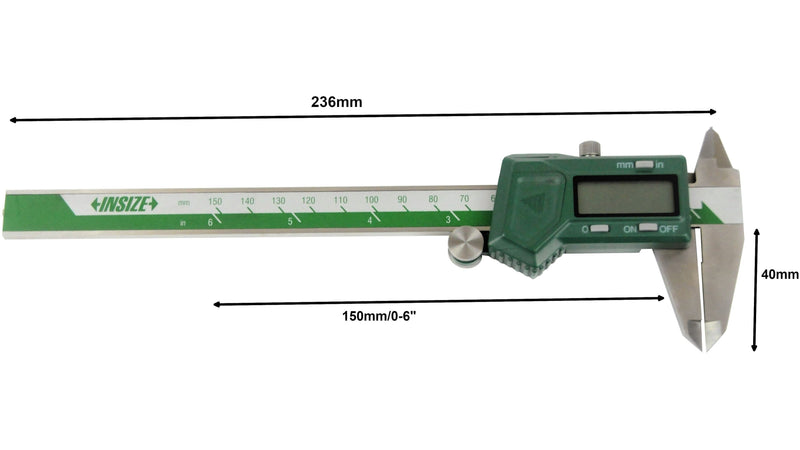 LEFT HAND DIGITAL CALIPER - INSIZE 1130-150 0-150mm / 0-6"