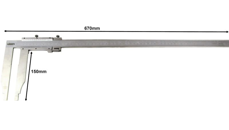 LONG JAW VERNIER CALIPER - INSIZE 1215-522 0-500mm / 0-20"