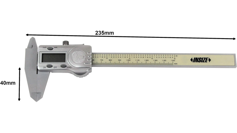 PLASTIC DIGITAL CALIPER - INSIZE 1139-150 0-150mm / 0-6"