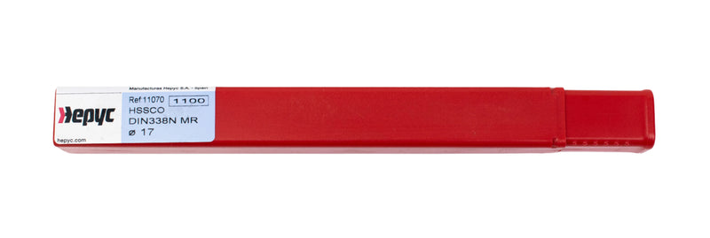 Image of the plastic box packaging for the 17mm HEPYC reduced shank cobalt drill, offering secure storage and easy access to the tool.