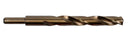Side view of a 15mm HEPYC reduced shank cobalt drill showing the reduced shank for compatibility with smaller chucks and its durable cobalt construction for extended tool life.