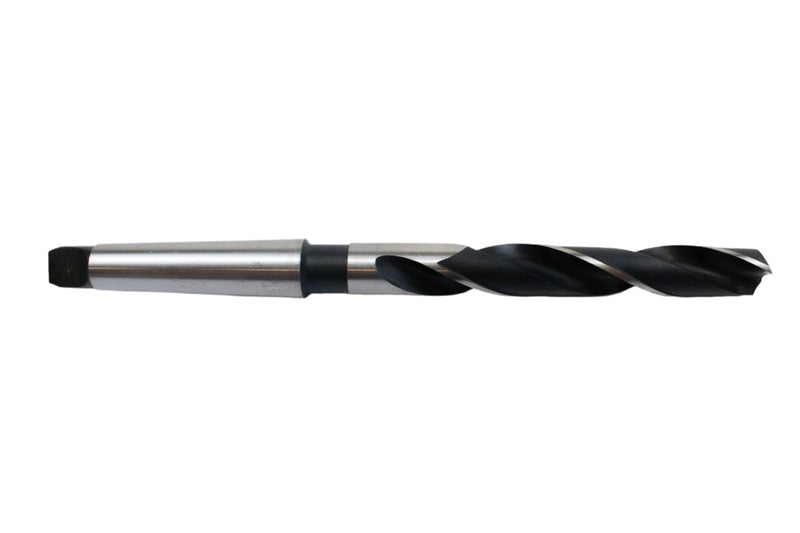 Side view of a 16mm HEPYC Morse taper drill emphasizing the smooth finish and precision ground flutes.