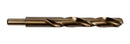 Side view of an 18mm HEPYC reduced shank cobalt drill showing the reduced shank for compatibility with smaller chucks and its durable cobalt construction for precision drilling in tough materials.