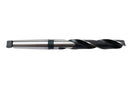 Side view of a 23.5mm HEPYC Morse taper drill emphasizing the smooth finish and precision ground flutes.