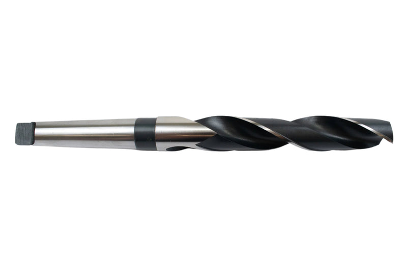 Side view of a 27mm HEPYC Morse taper drill emphasizing the smooth finish and precision ground flutes
