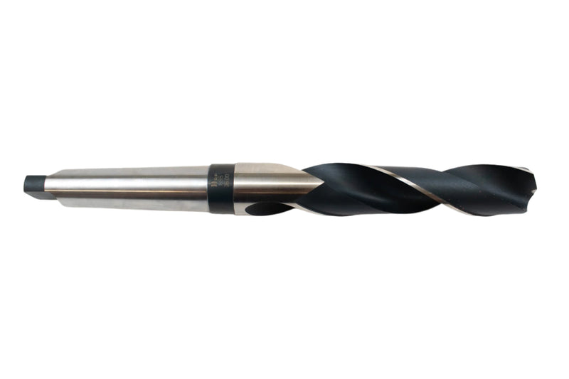 Side view of a 36mm HEPYC Morse taper drill showing the tapered shank and cylindrical body.