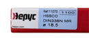 Close-up of the sticker on the packaging of the 18.5mm HEPYC reduced shank cobalt drill, displaying product details, specifications, and branding for easy identification.