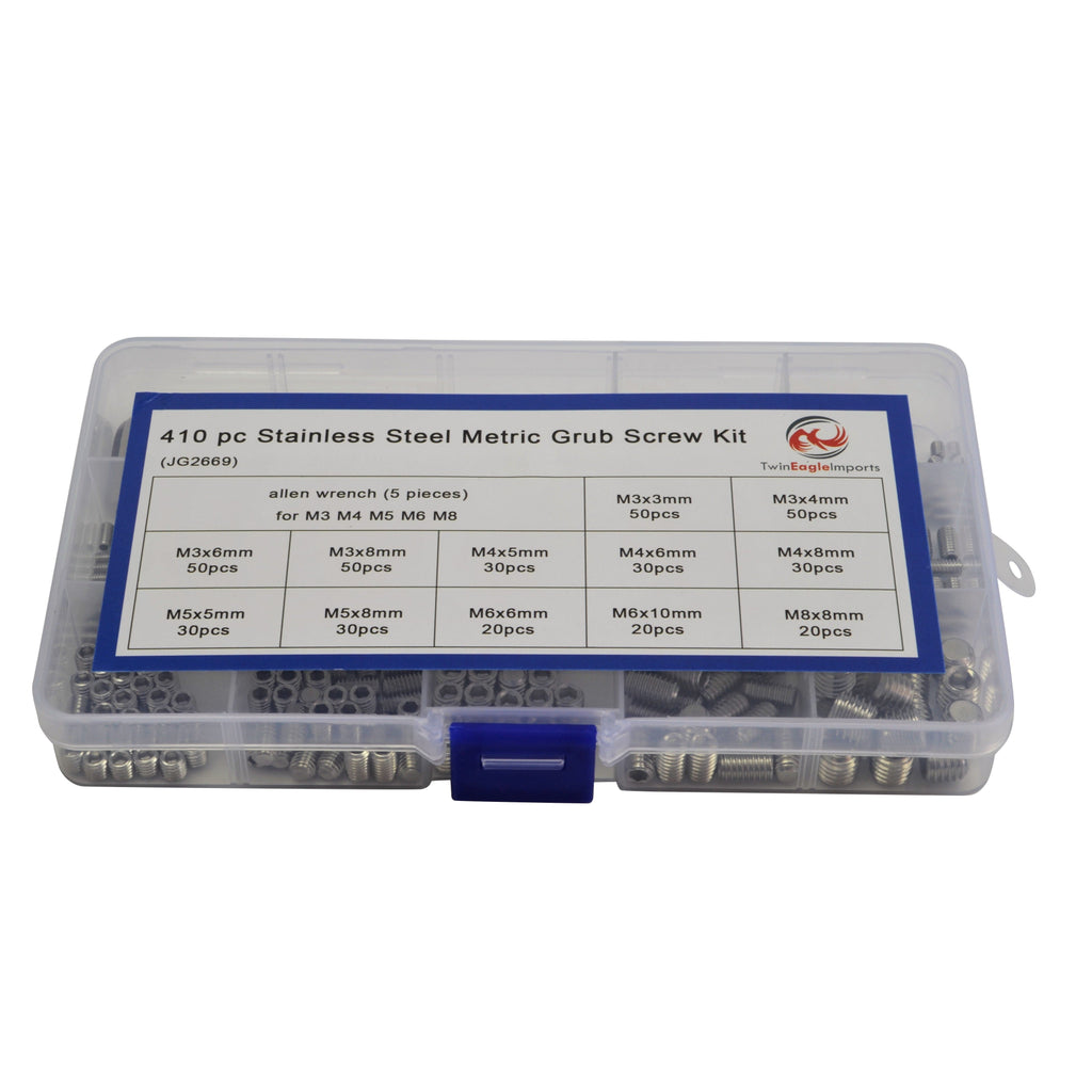 Grab Screw Set 410pc Stainless Steel Metric Grub Screws Grab Kit