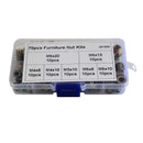 Twin Eagle Imports 70pc Metric Zinc Alloy Furniture Inserts Grab Kit Assortment