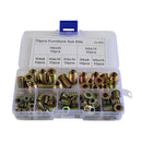 Twin Eagle Imports 70pc Metric Zinc Alloy Furniture Inserts Grab Kit Assortment