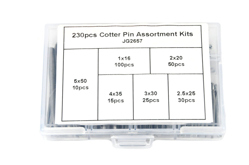 230 Pcs Cotter Pin Heavy Gauge Assortment Kit