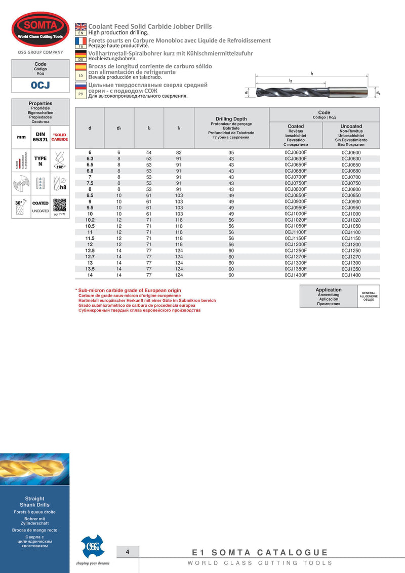 Wallers Industrial Hardware  13MM SOLID CARBIDE DRILL (JOBBER LENGTH, THROUGH HOLE COOLANT)