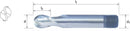 Wallers Industrial Hardware 24mm HSS-Co8e | Ball Nose End Mill | 2 Flute