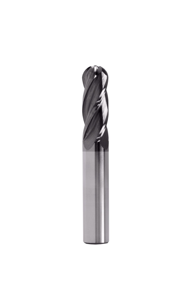 Wallers Industrial Hardware  BEST CARBIDE - 1/8"  SOLID CARBIDE SHORT SERIES BALL NOSE SLOT DRILL (2 FLUTE, TIALN COATING)